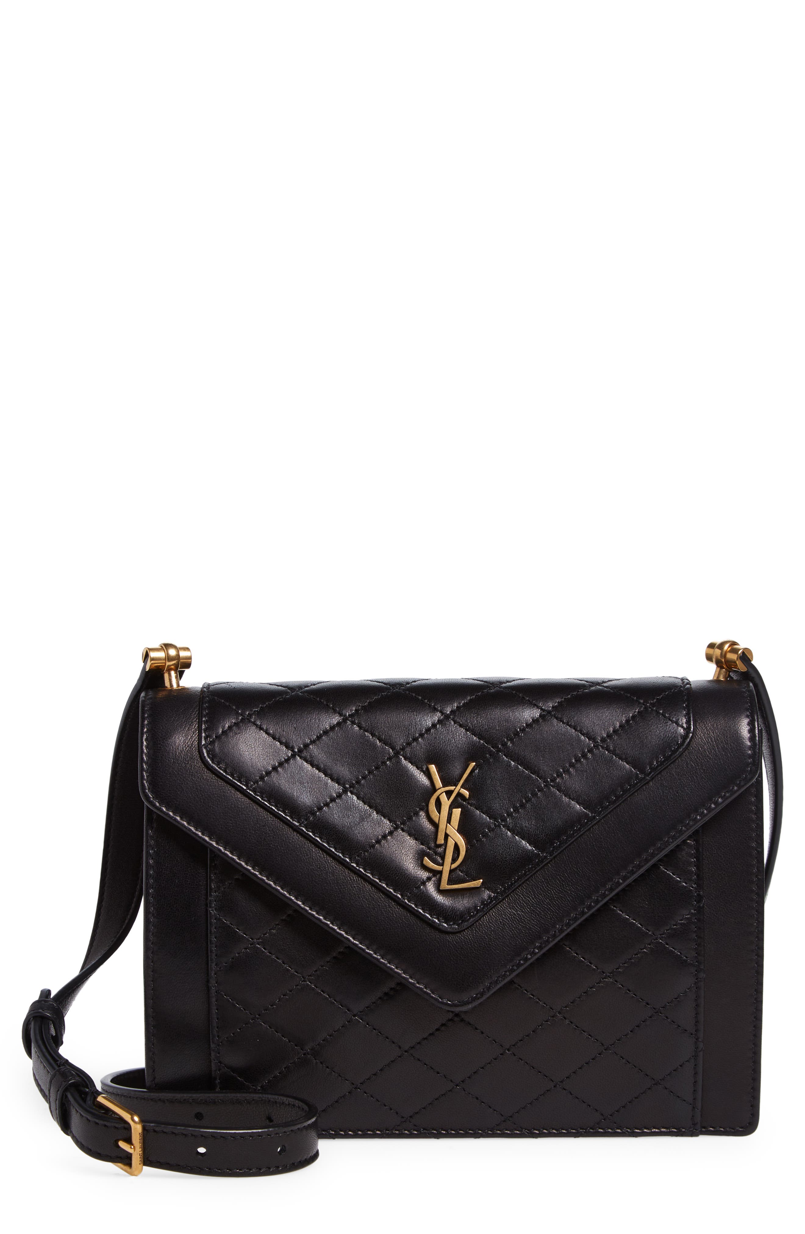 Saint Laurent Gaby Quilted Leather Shoulder Bag, Main, color, 