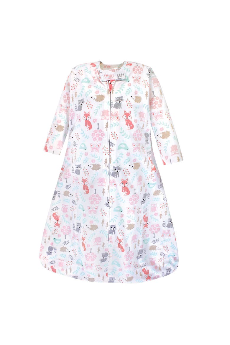 Long Sleeve Cotton Jersey Sleeping Bag, Main, color, Girl Woodland