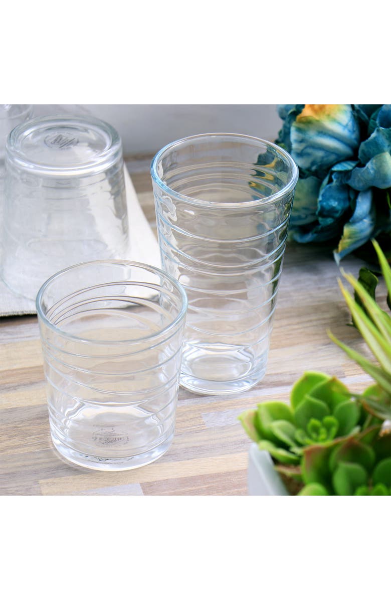 Gibson Home 16 Piece Swirl Clear Assorted Glassware Set, Alternate, color, Clear