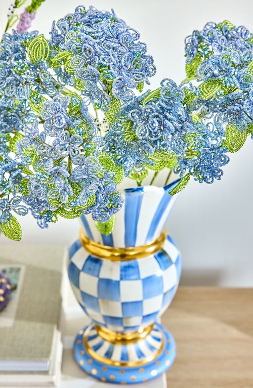 Mackenzie-childs Mackenzie Childs Royal Check Great Ceramic Vase In Blue