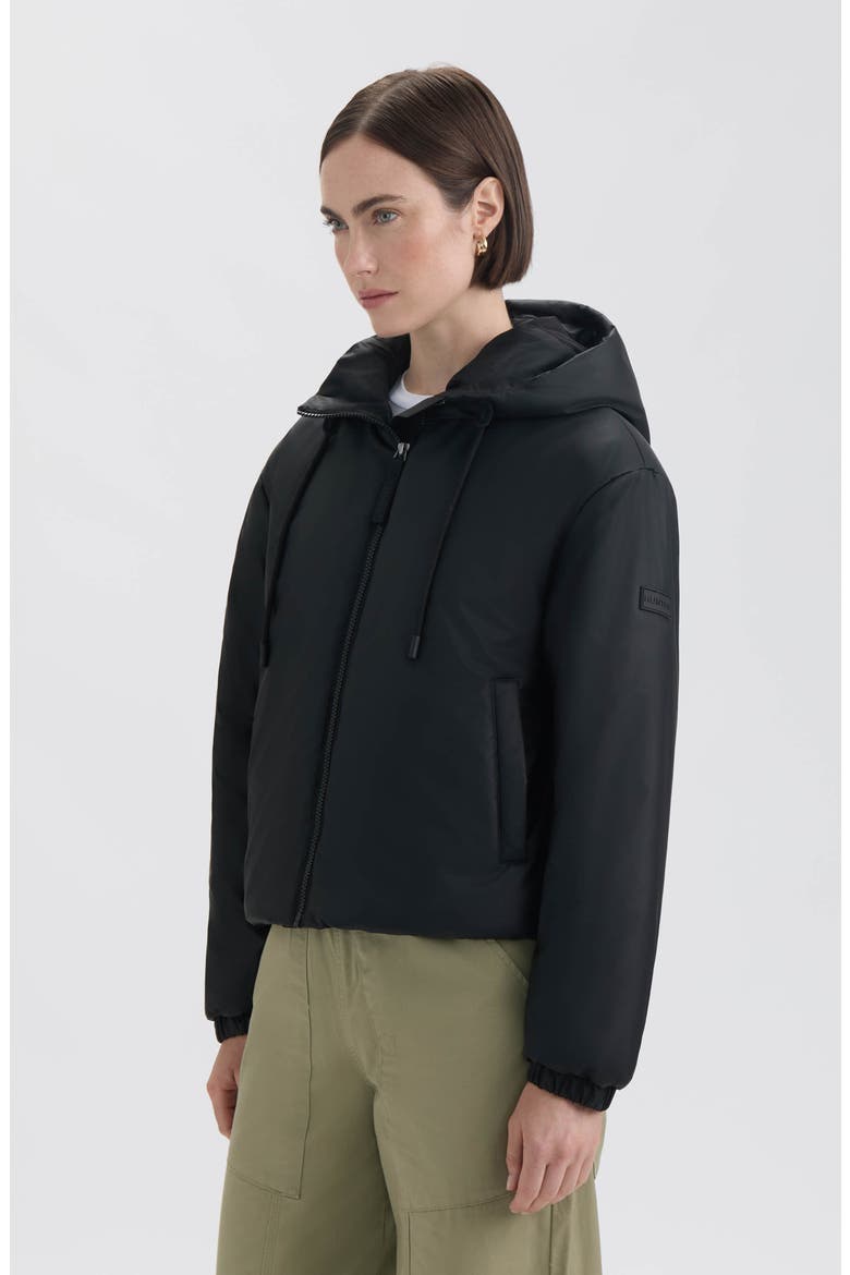 Leah Water Repellent Hooded Crop Puffer Jacket, Alternate, color, BLACK