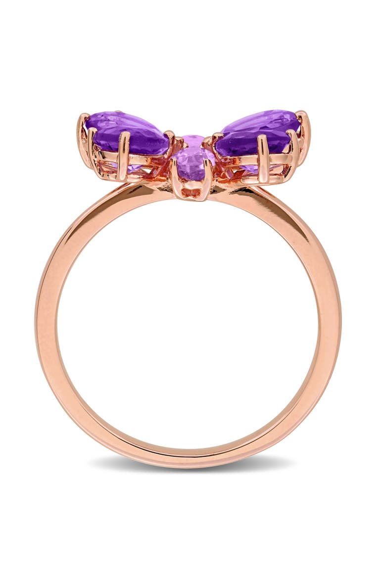 Amethyst Butterfly Ring Rose-Plated, Alternate, color, Amethyst