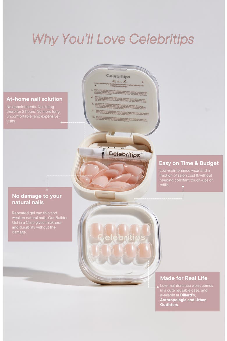 Salon U-ltimate Extra Short Almond Press-On Nails, Alternate, color, BARE MILK