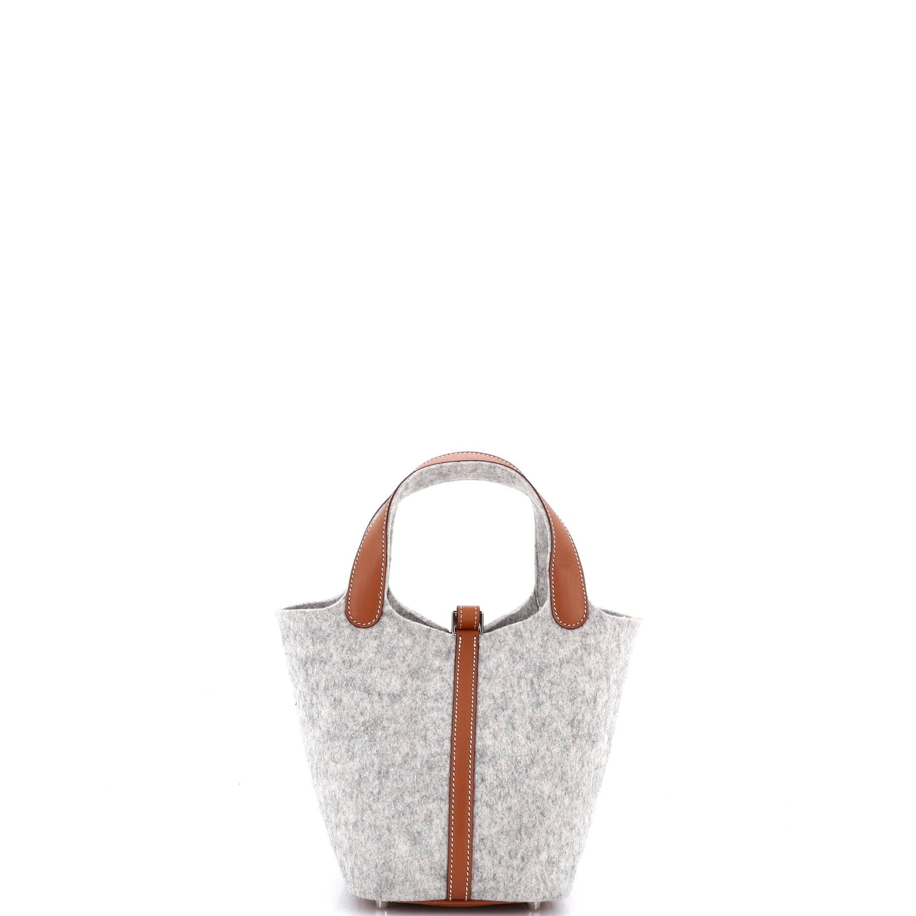 Pre-Owned Hermes Picotin Lock Bag Felt with Leather PM, Alternate, color, Gris Clair