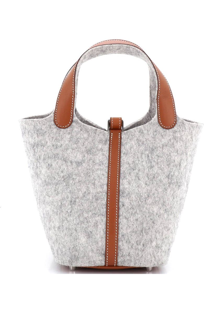 Pre-Owned Hermes Picotin Lock Bag Felt with Leather PM, Alternate, color, Gris Clair