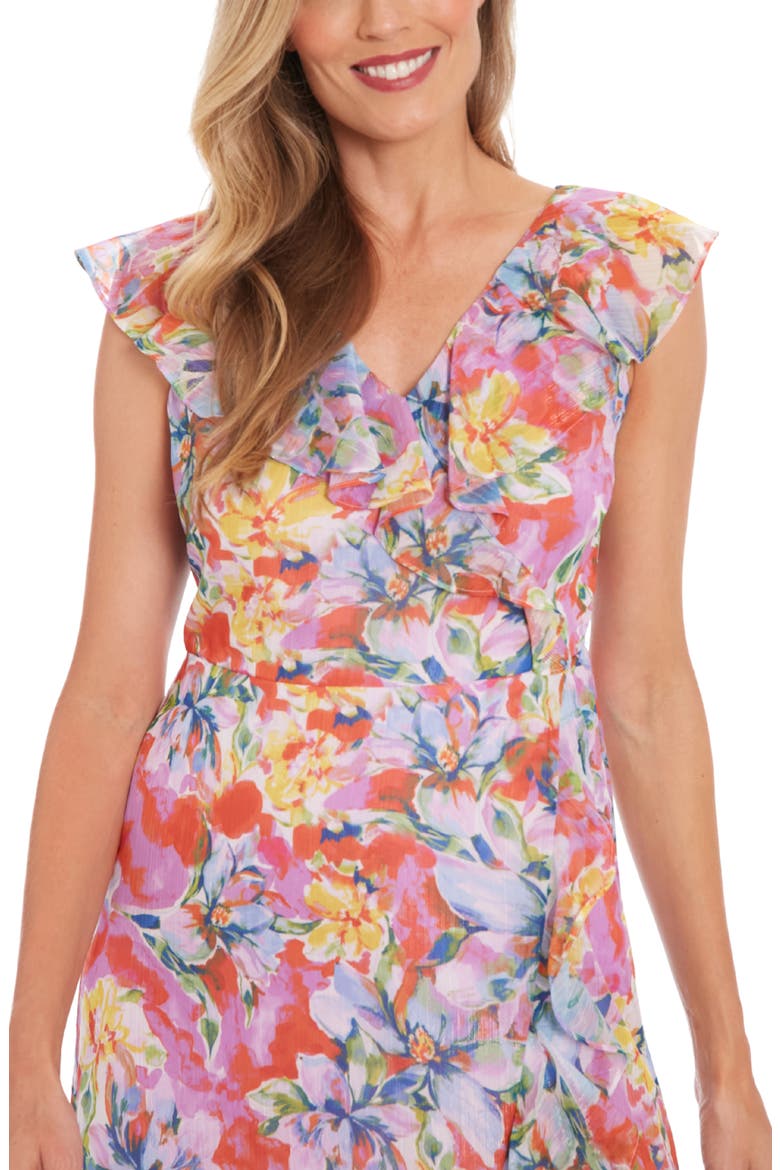 Floral Ruffle Maxi Dress, Alternate, color, LAVENDER BLUE
