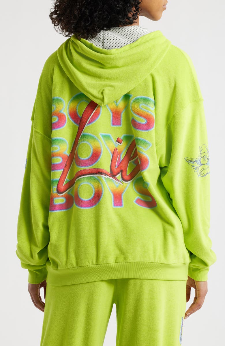 BOYS LIE Gotta Jet Harley Zip Hoodie, Alternate, color, Green