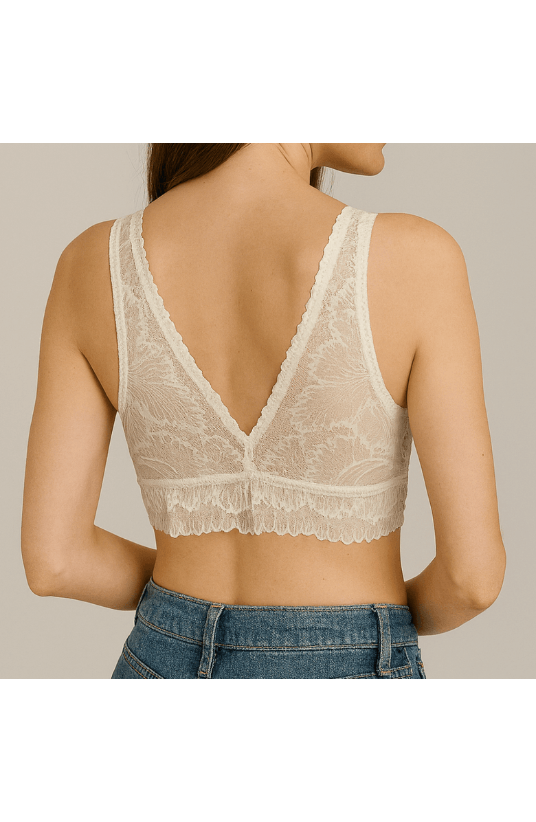 Meadow Lily Soft Lace Bralette, Alternate, color, White