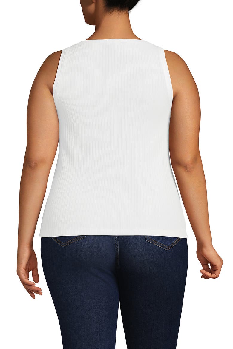 Pointelle Rib UNeck Tank, Alternate, color, White