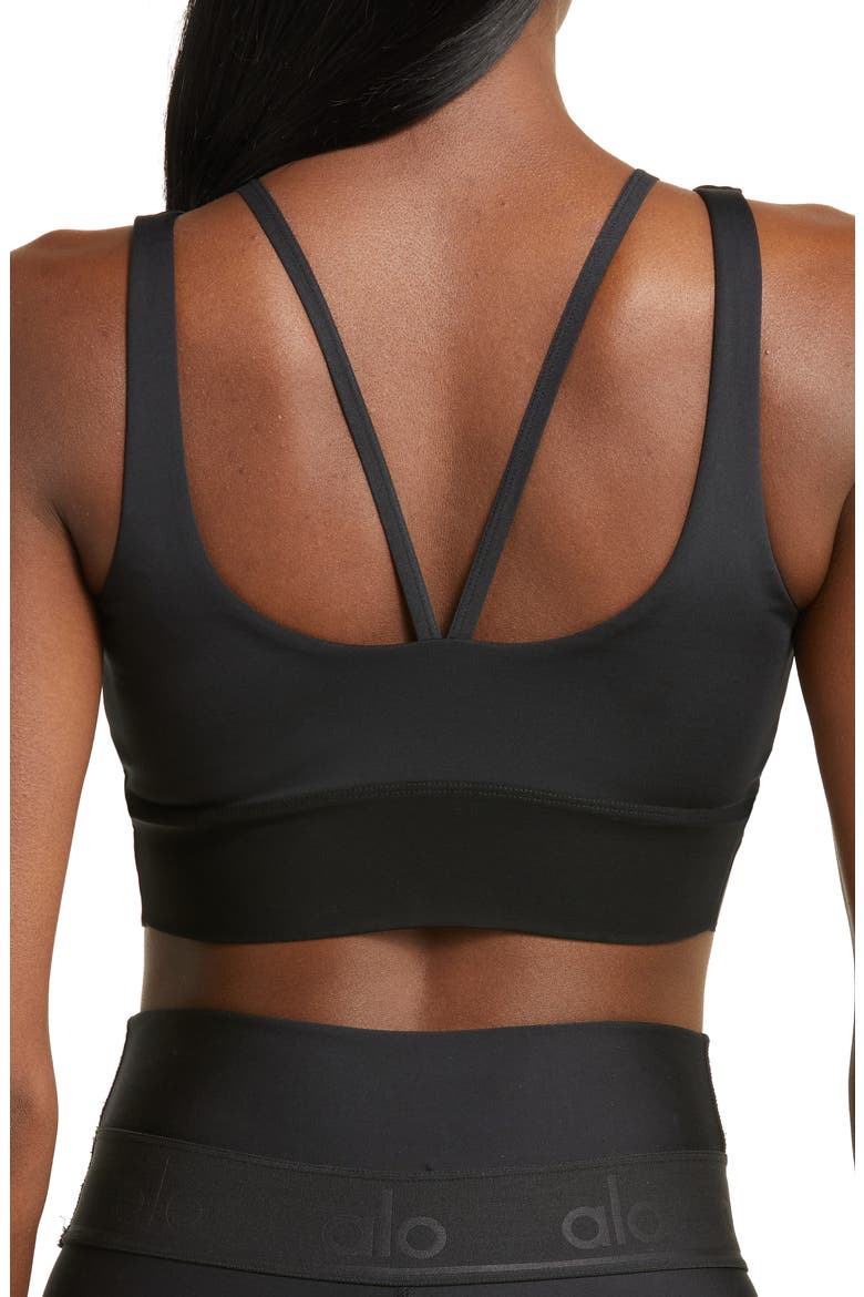 Airlift Double Trouble Sports Bra, Alternate, color, BLACK