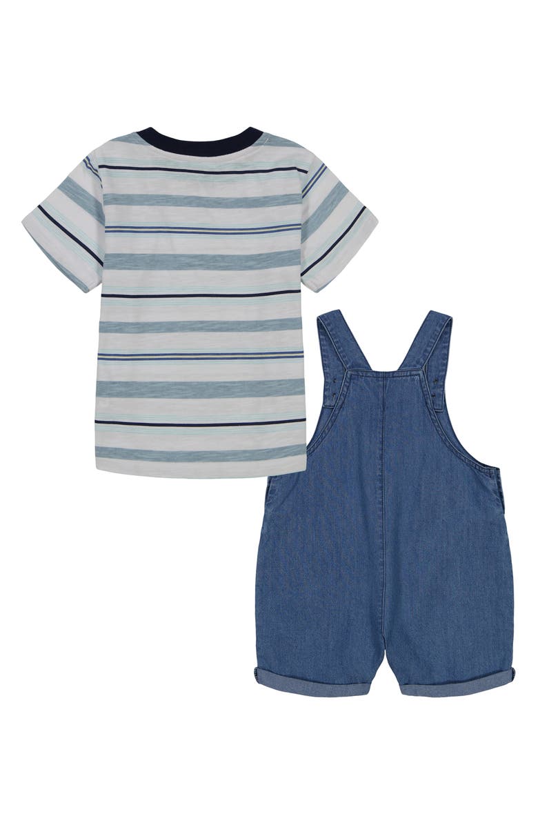 Calvin Klein Stripe T-Shirt & Shortalls Set, Alternate, color, 