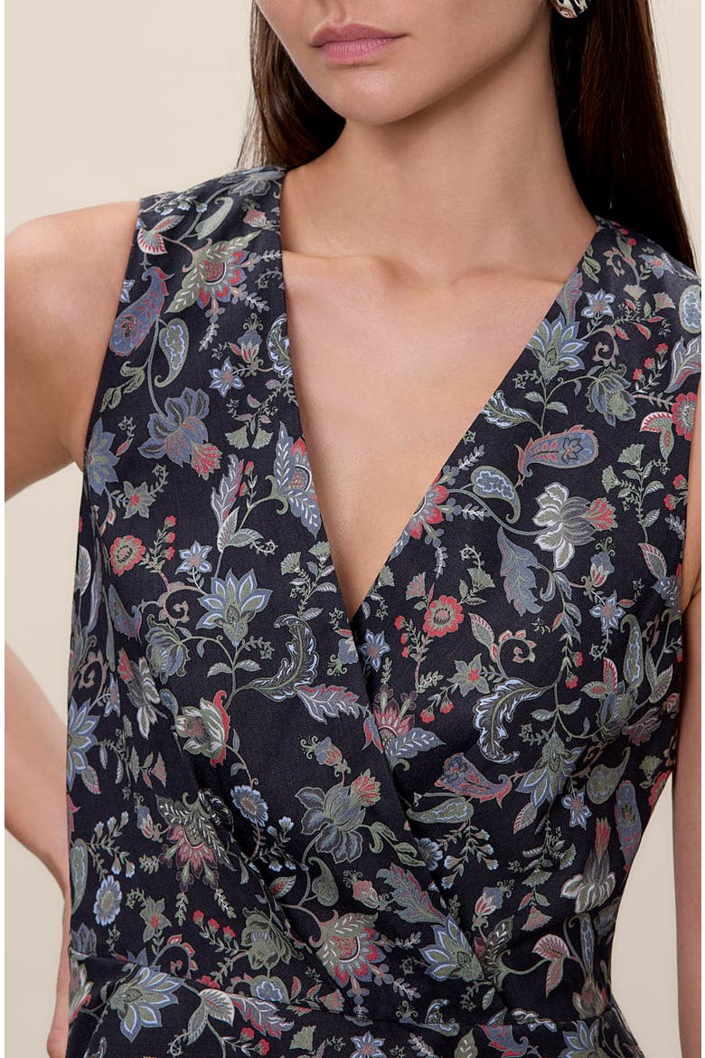 Aurelia Stretch Linen Dress, Alternate, color, Navy Multi