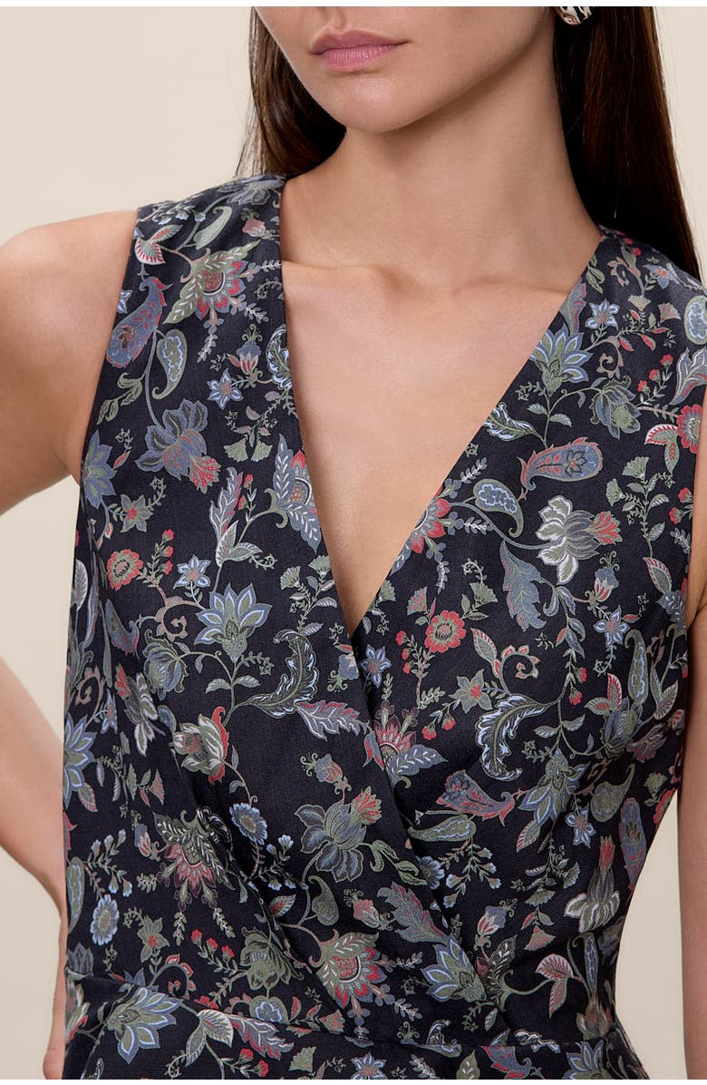 Rebecca Taylor Aurelia Stretch Linen Dress, Alternate, color, Navy Multi