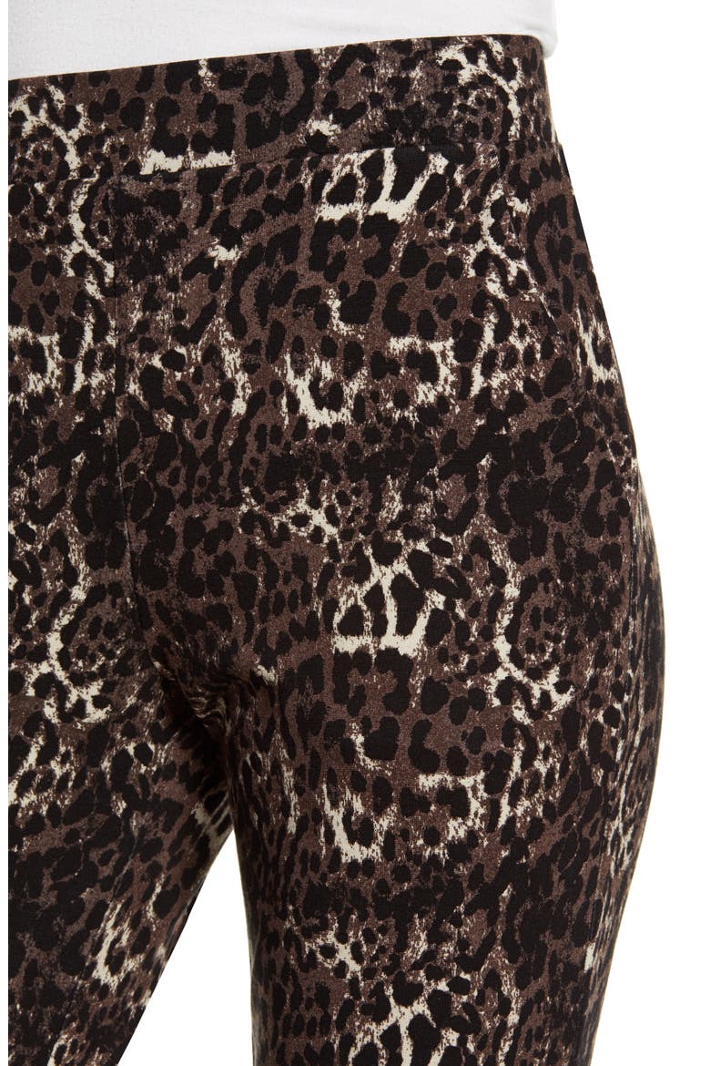 Leopard 7/8 Ponte Leggings, Alternate, color, BROWN