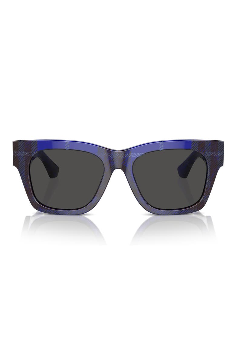 Elevated Check 52mm Square Sunglasses, Alternate, color, BLUE