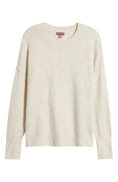 Vince Camuto Exposed Seam Crewneck Sweater In White