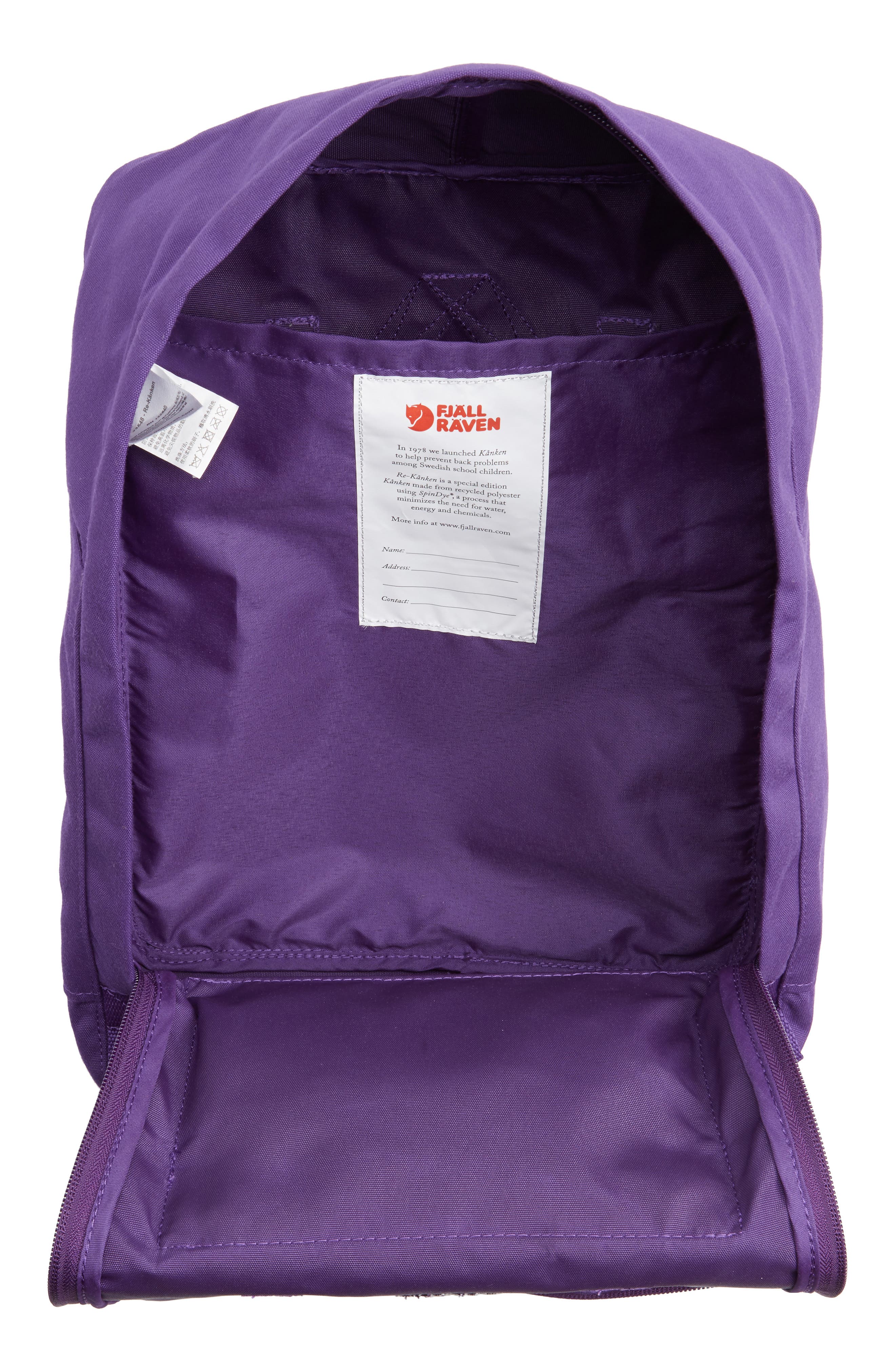 Fjällräven Re-Kånken Water Resistant Backpack, Alternate, color, Deep Violet