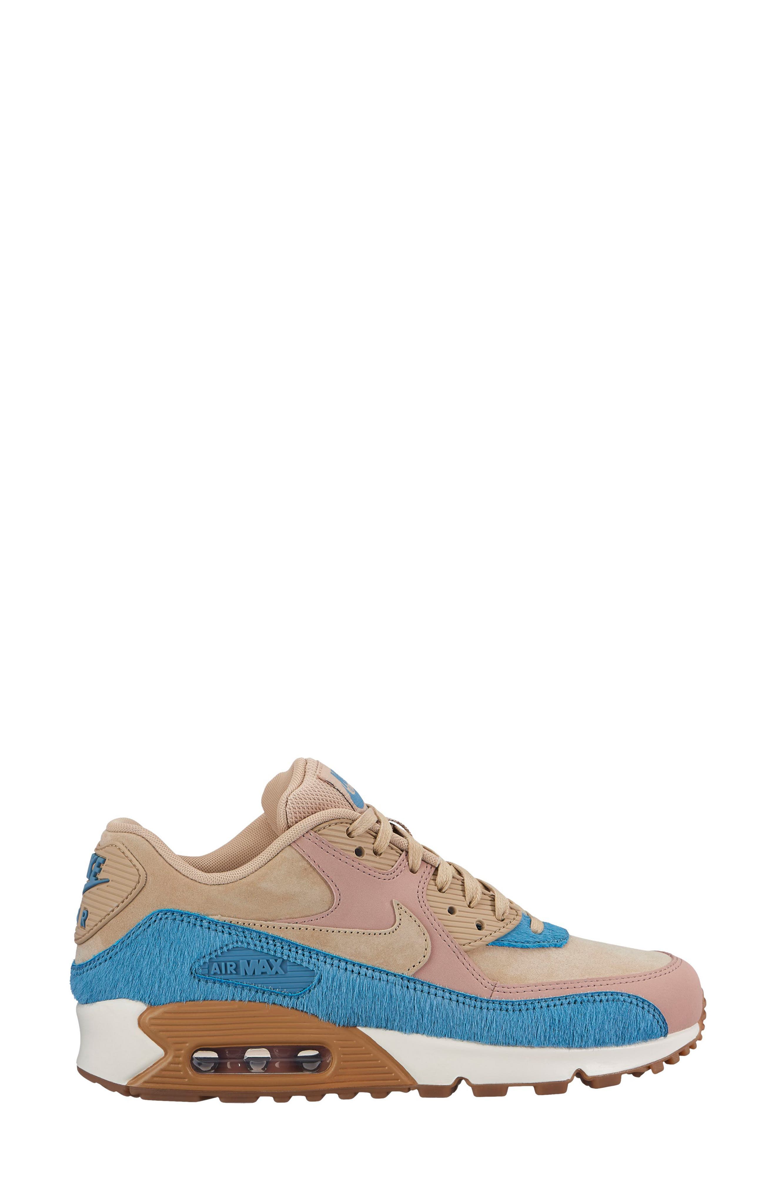 Air Max 90 LX Sneaker, Main, color, MUSHROOM/ SMOKEY BLUE