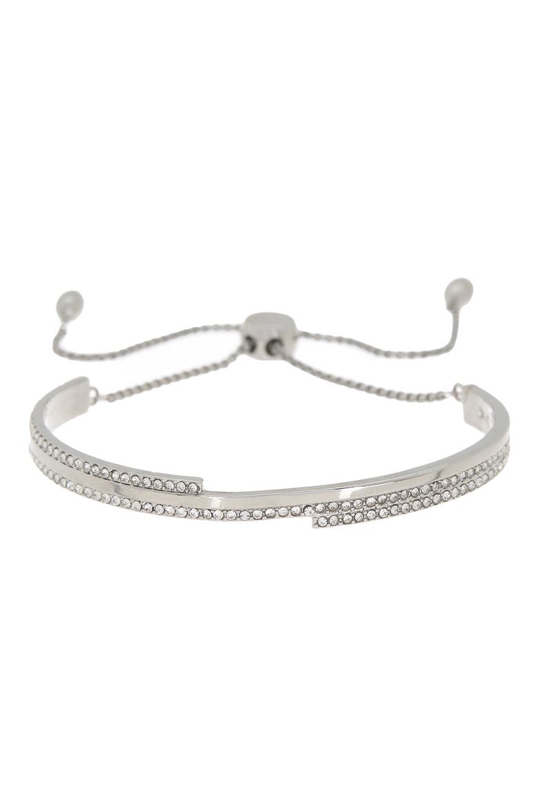 Pave Slider Bracelet, Main, color, SILVER
