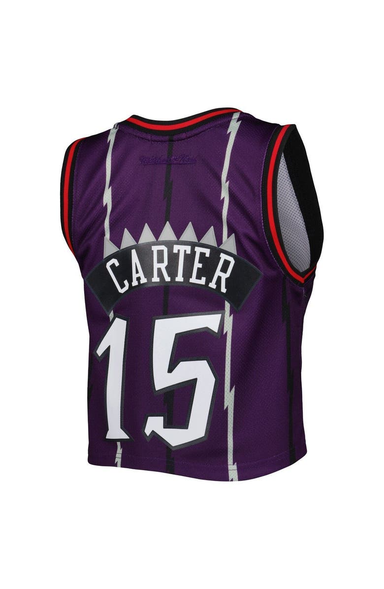 Mitchell & Ness Women's Mitchell & Ness Vince Carter Purple Toronto Raptors 1998 Hardwood Classics Crop Player Tank Top, Alternate, color,