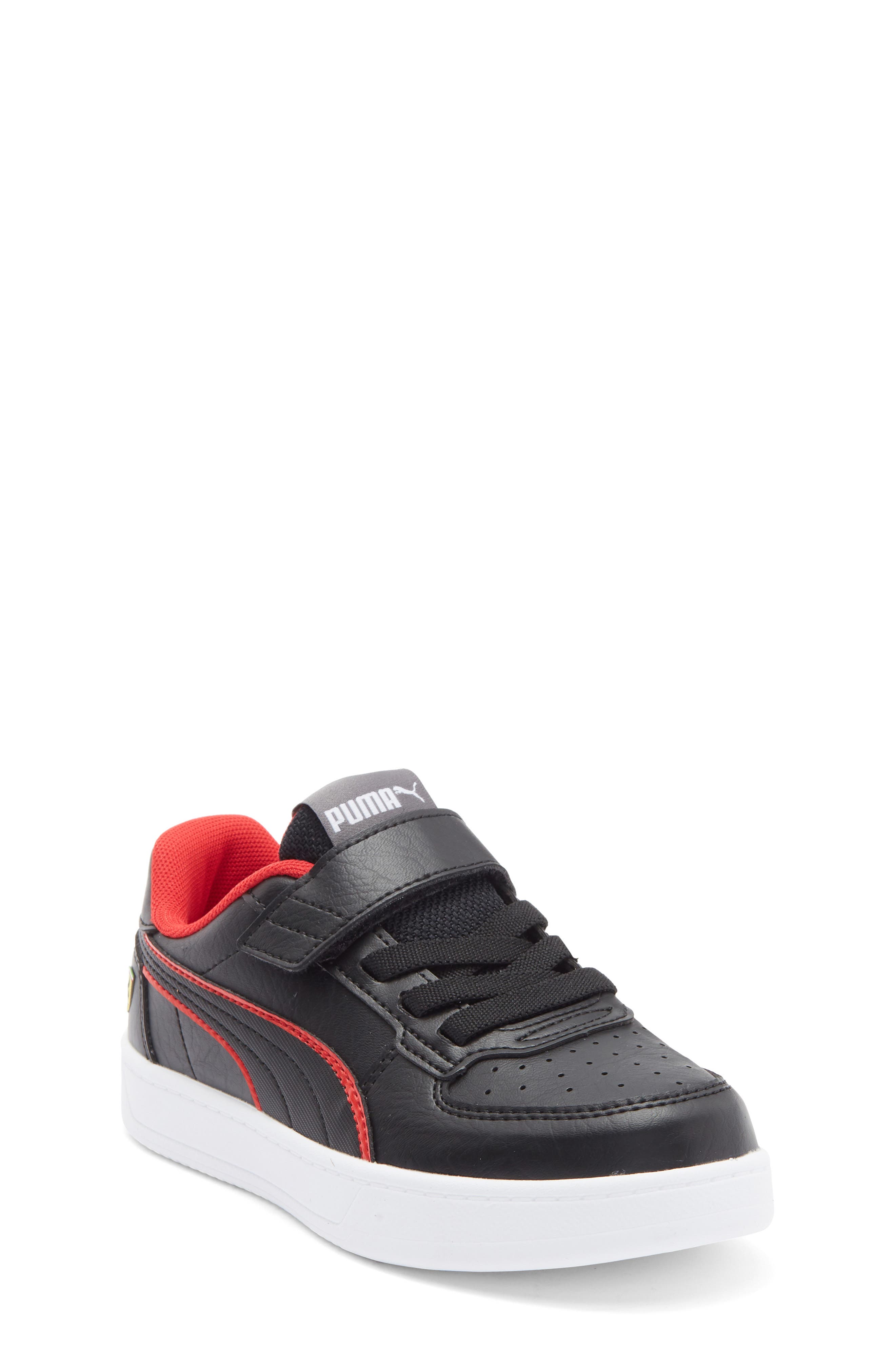 PUMA Kids' Ferrari Caven 2.0 AC Sneaker, Main, color, Puma Black/ Rosso