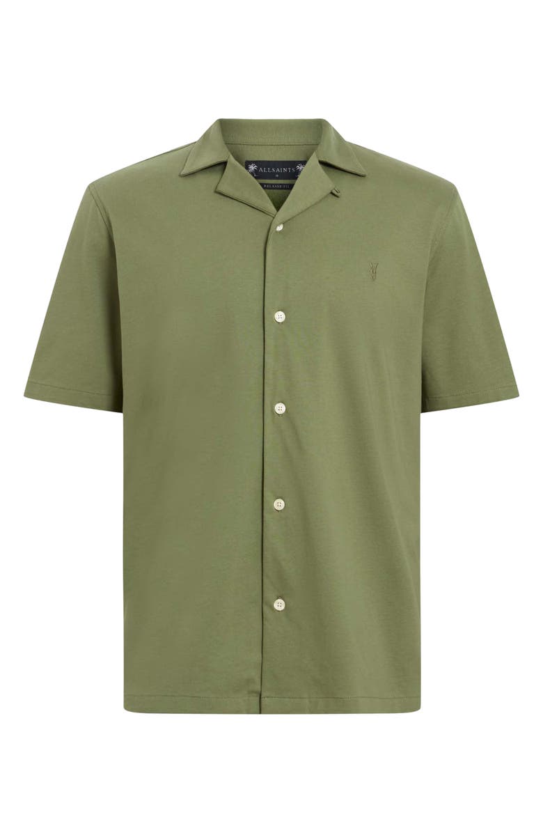 AllSaints Hudson Camp Shirt, Alternate, color, Eden Green