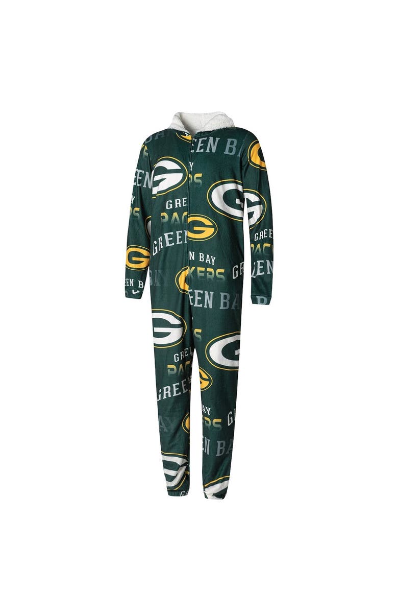 CONCEPTS SPORT Men's Concepts Sport Green Green Bay Packers Windfall Microfleece Union Suit Pajamas, Alternate, color, 