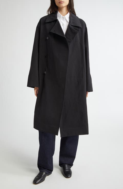 Gray button closure short trench coat 5373