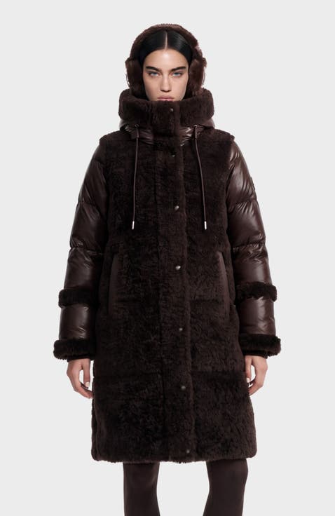 Shelley Teddy & Down Puffer Coat