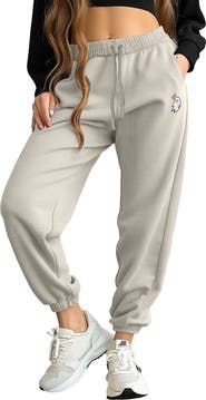 Dalix Womens Heartly Ghost Embroidered Fleece Sweatpants