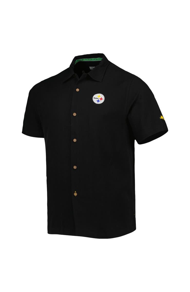 Tommy Bahama Men's Tommy Bahama Black Pittsburgh Steelers Top of Your Game Camp Button-Up Shirt, Alternate, color, 