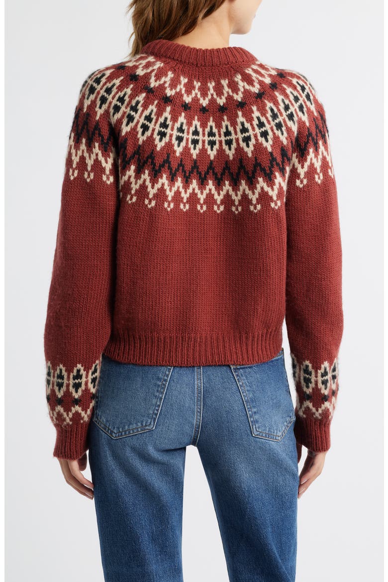 Clarke Cardigan, Alternate, color, BURGUNDY OLYMPIA FAIR ISLE