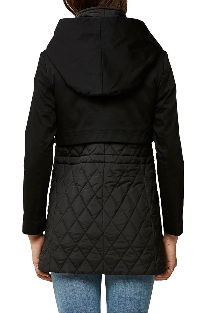 Soia & Kyo Enora Mix Water Repellent Quilted Raincoat, Alternate, color, 