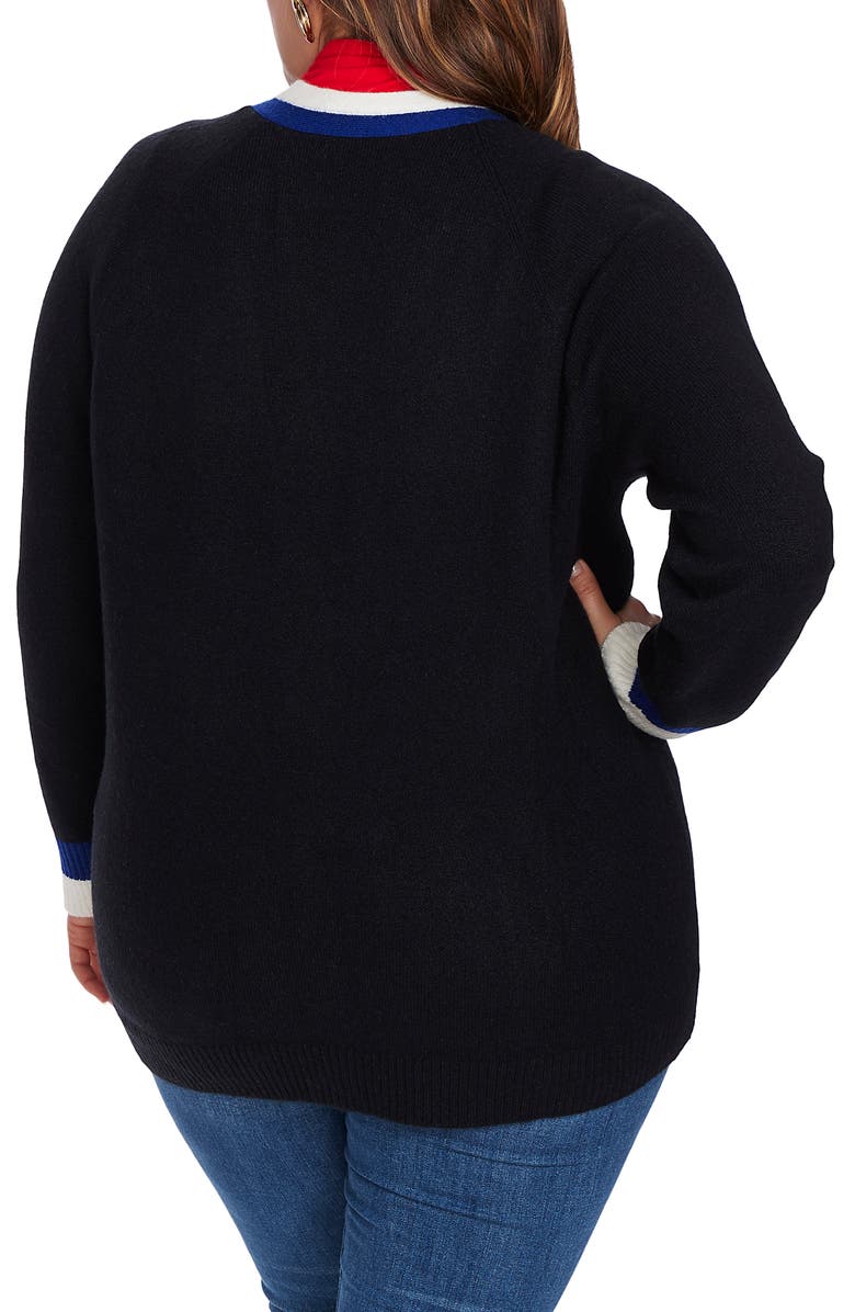 Court & Rowe Stripe Placket Bouclé Cardigan, Alternate, color, 