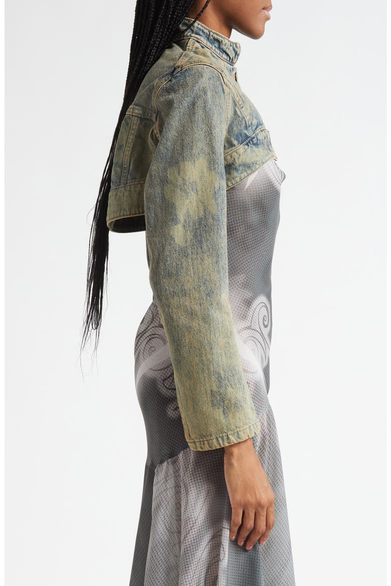 Denim Bolero Jacket, Alternate, color, SAND
