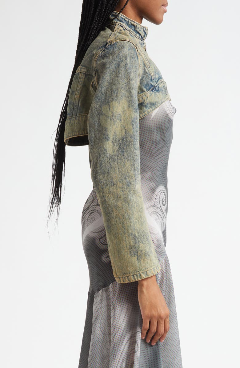 Paolina Russo Denim Bolero Jacket, Alternate, color, Sand