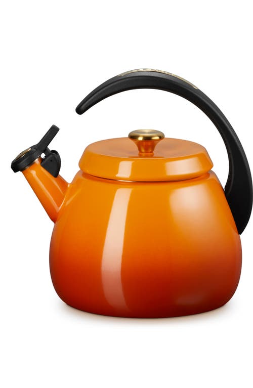 Le Creuset 2.2-quart Enameled Stainless Steel Whistling Cloche Kettle In Orange