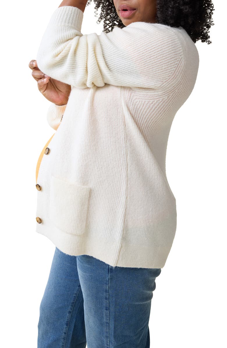Ingrid & Isabel<sup>®</sup> Button Front Maternity Cardigan, Alternate, color, Cream