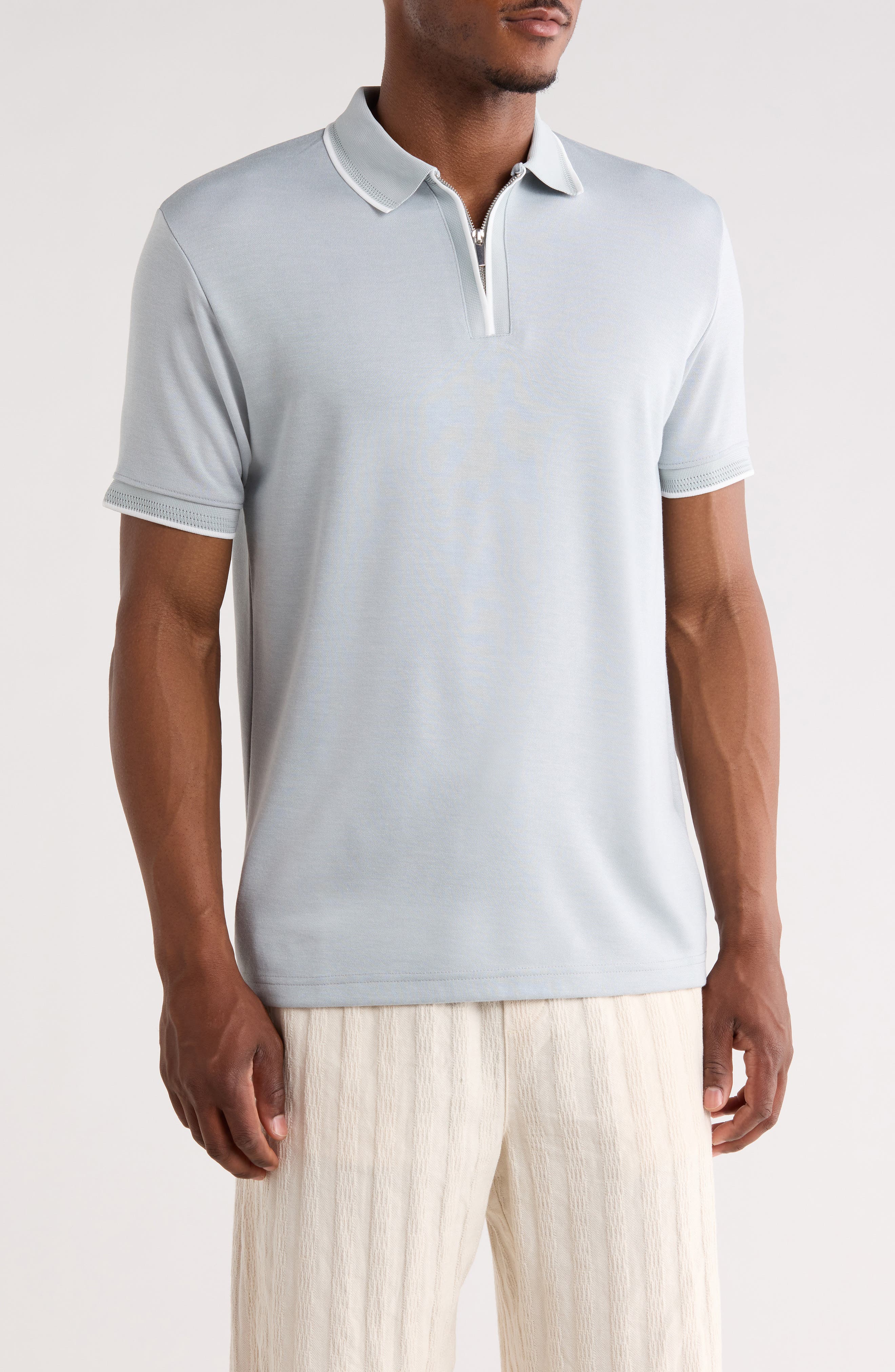 DENIM AND FLOWER Quarter Zip Polo