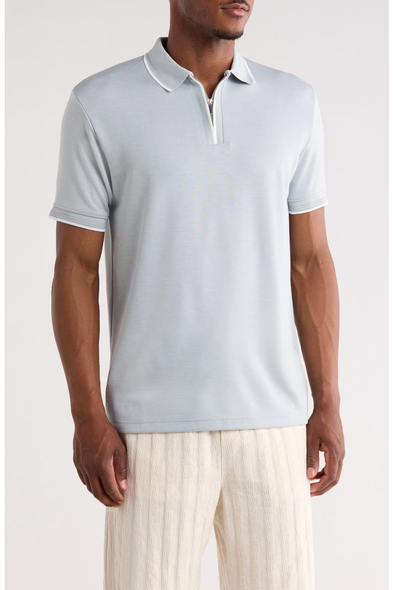 Quarter Zip Polo, Main, color, GREY