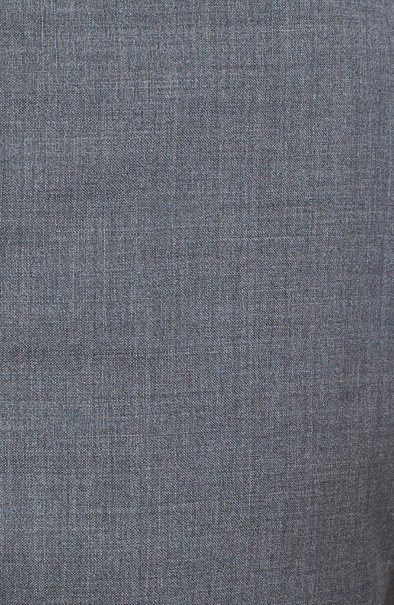 BOSS 'Sharp' Slim Fit Flat Front Wool Trousers, Alternate, color,