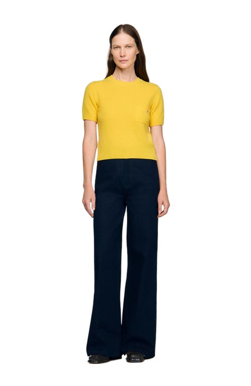 Sandro Short-sleeve Sweater In Yellow