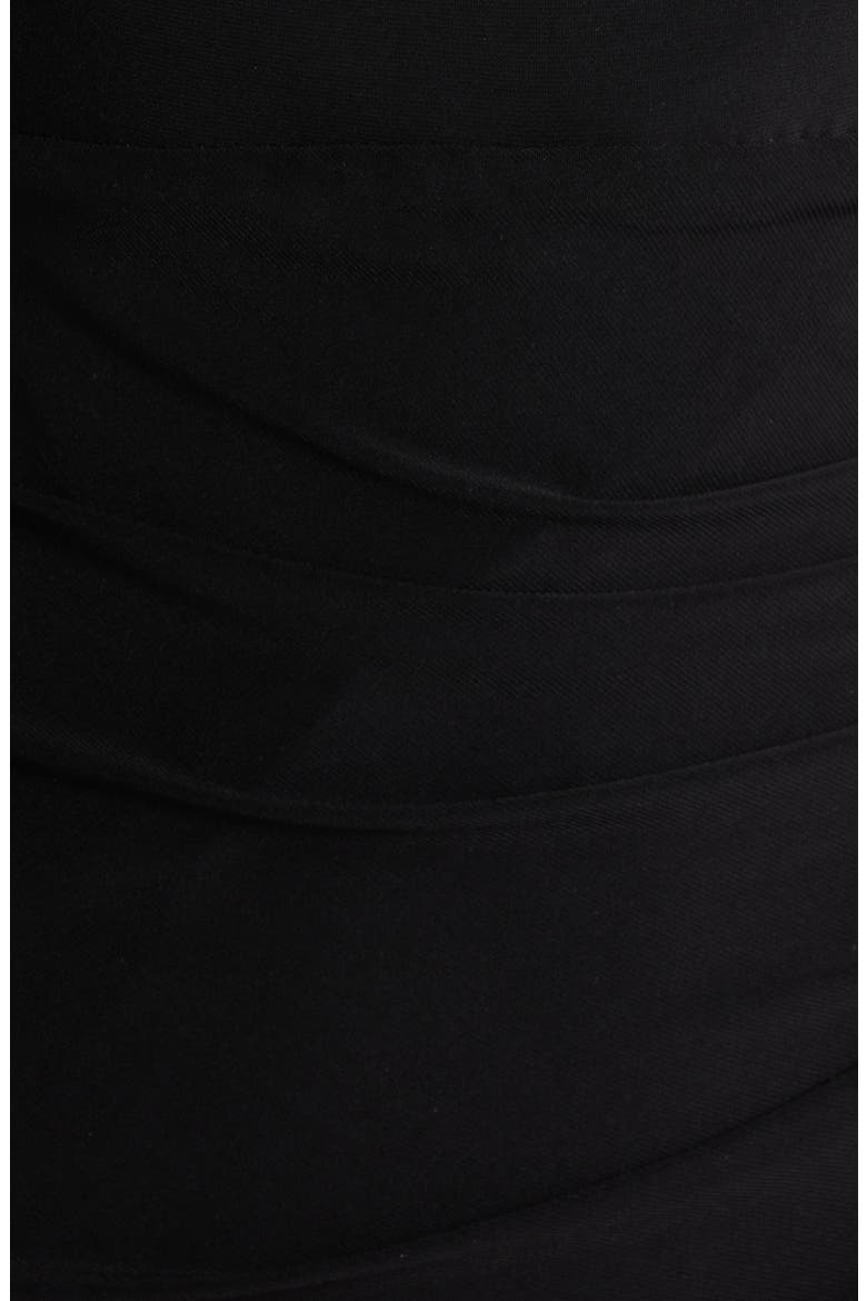 Halter Neck Ruched Mermaid Gown, Alternate, color, BLACK
