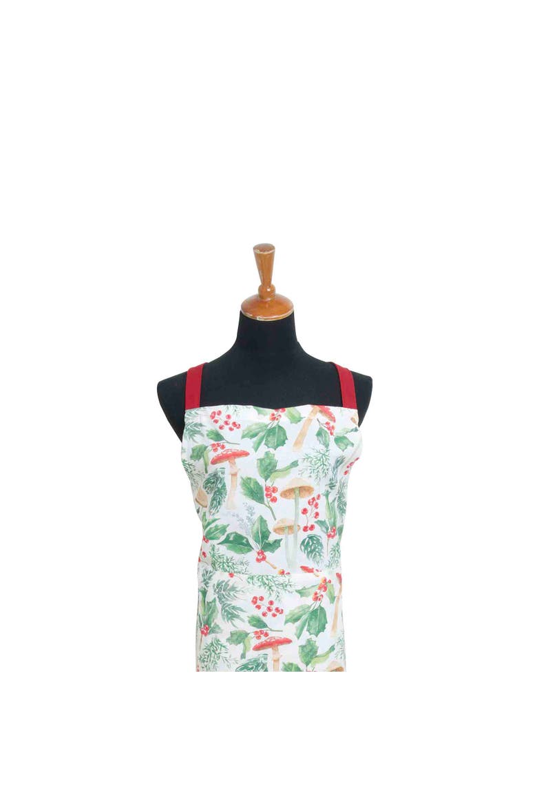 Mushroom Meadow 100% Cotton Apron, Alternate, color, Red