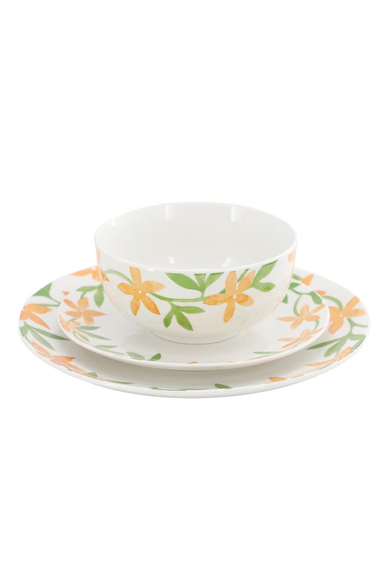 Surrey Hill 12 Piece Round Fine Ceramic Dinnerware Set, Alternate, color, White