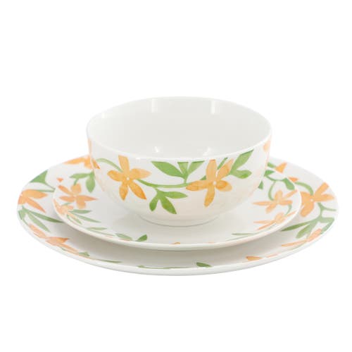 Gibson Home Surrey Hill 12 Piece Round Fine Ceramic Dinnerware Set In White