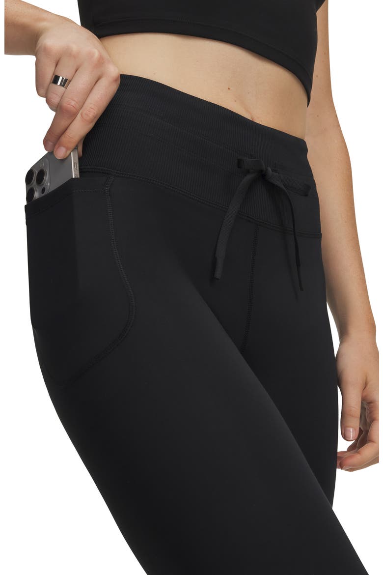 Movement Rib Panel High Waist 7/8 Leggings, Alternate, color, BLACK