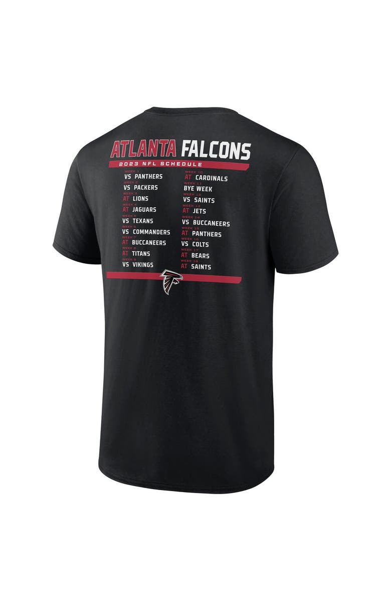 FANATICS Men's Fanatics Branded Black/White Atlanta Falcons Two-Pack 2023 Schedule T-Shirt Combo Set, Alternate, color,