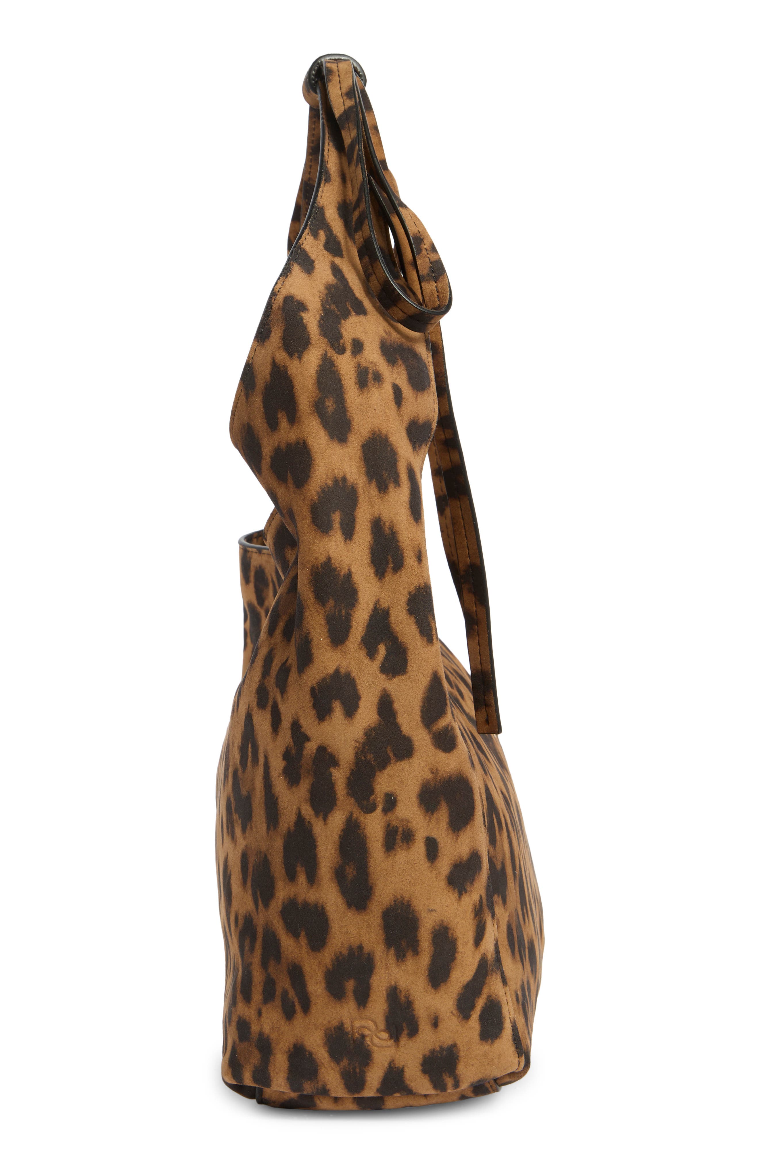 Reformation Small Vittoria Leather Tote, Alternate, color, Leopard Suede
