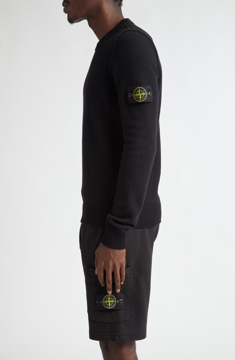 Stone Island Compass Logo Crewneck Wool Blend Sweater, Alternate, color,